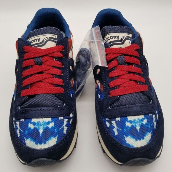 Saucony Women Jazz 81 USA Sneakers Size 5 Navy Red  Low Top - Picture 3 of 6